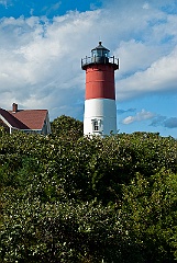 Nauset Lighthouse Surrounded by Evergreens on Cape Cod